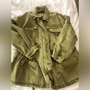 Free people oversized utility jacket green EUC 930
